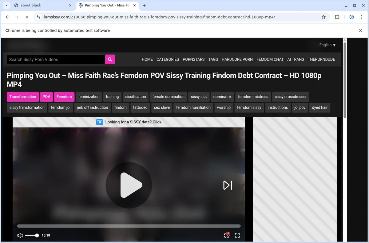 IAmSissy Video Downloader page open in the browser