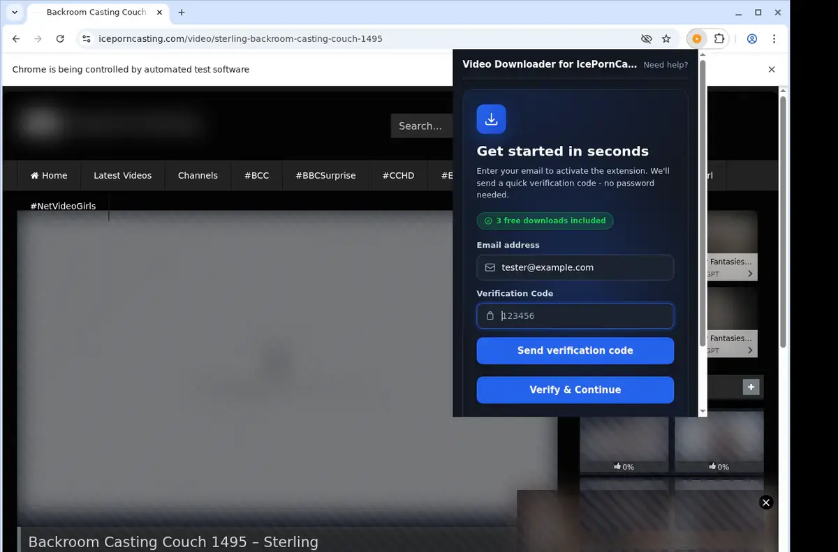 IcePornCasting Downloader format selection and save step