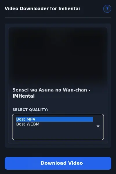 imhentai Downloader format dropdown options