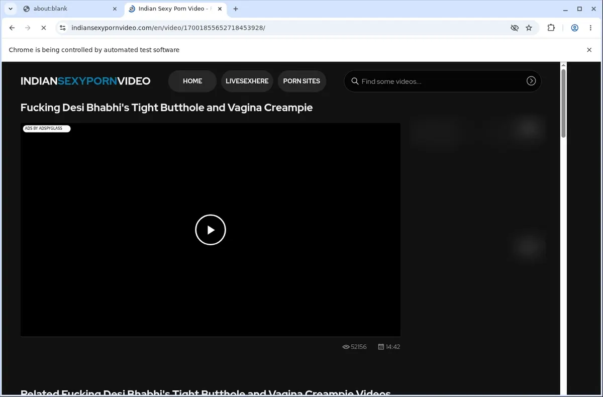 Indian Sexy Porn Video Downloader page open in the browser
