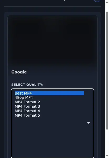 Indiaporntube Downloader format dropdown options