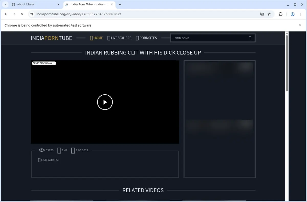 Indiaporntube Downloader page open in the browser