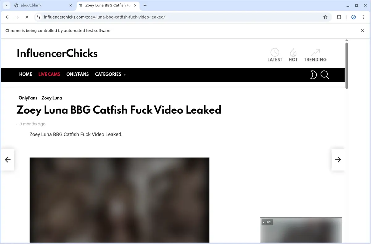 InfluencerChicks Video Downloader page open in the browser