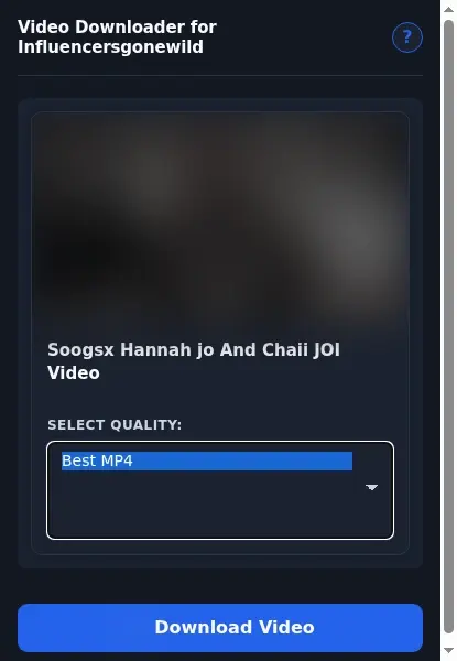 Influencersgonewild Downloader format dropdown options
