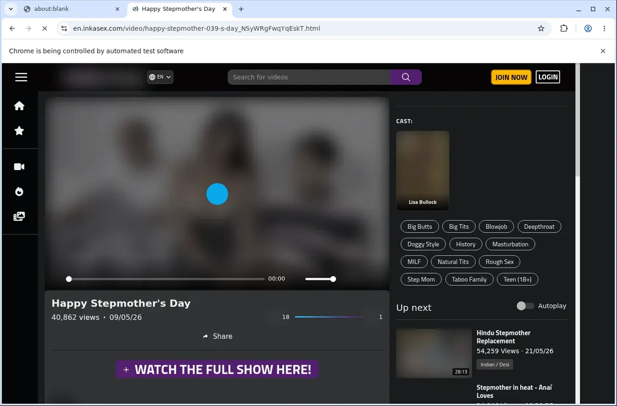 InkaSex Video Downloader page open in the browser