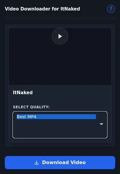 ItNaked Downloader format dropdown options