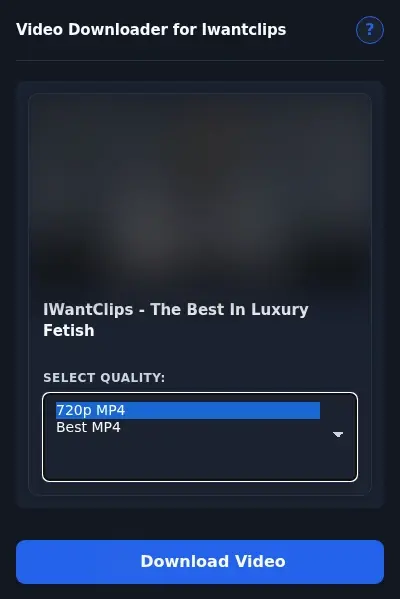 iWantClips Downloader format dropdown options