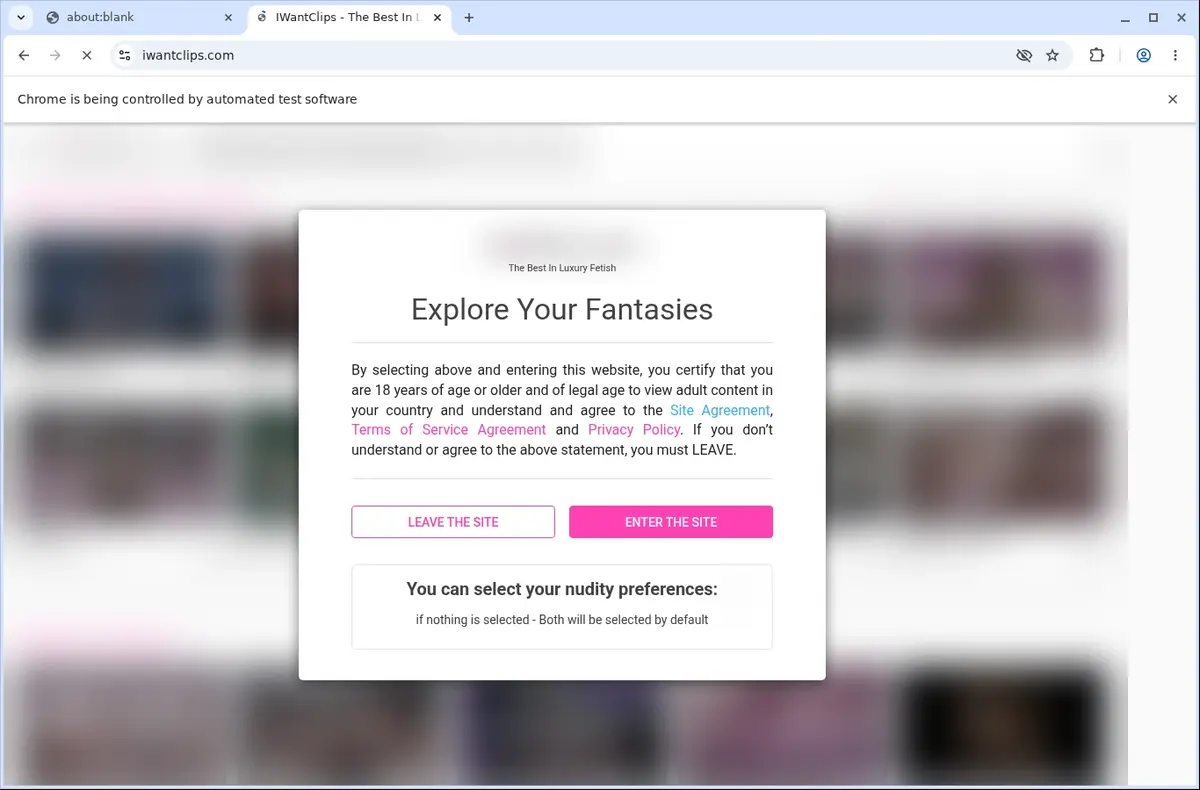 iWantClips Downloader page open in the browser