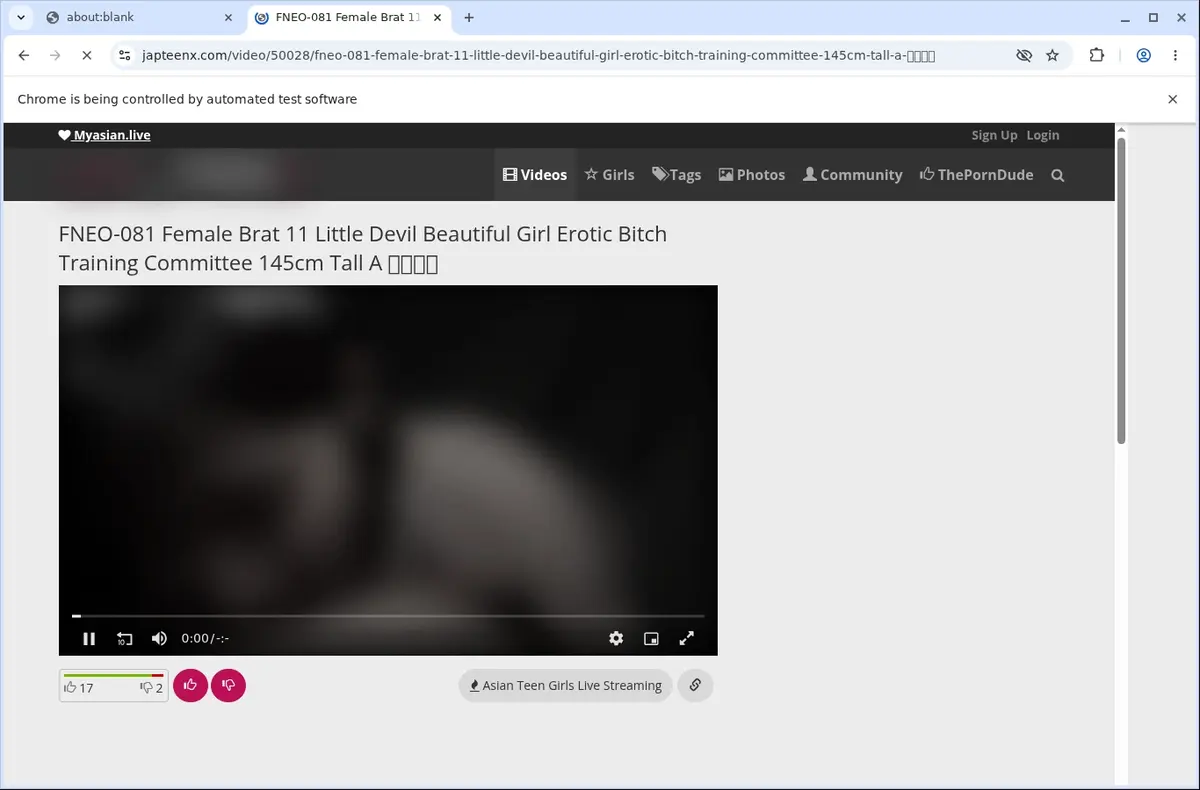 JapTeenX Video Downloader page open in the browser