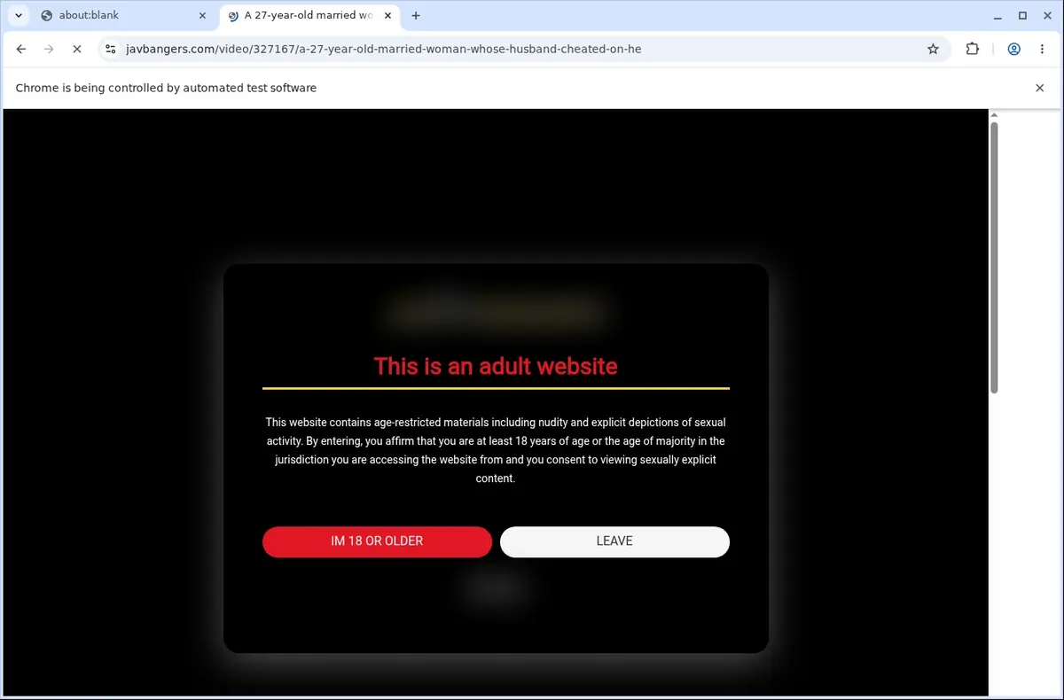 Javbangers Downloader page open in the browser