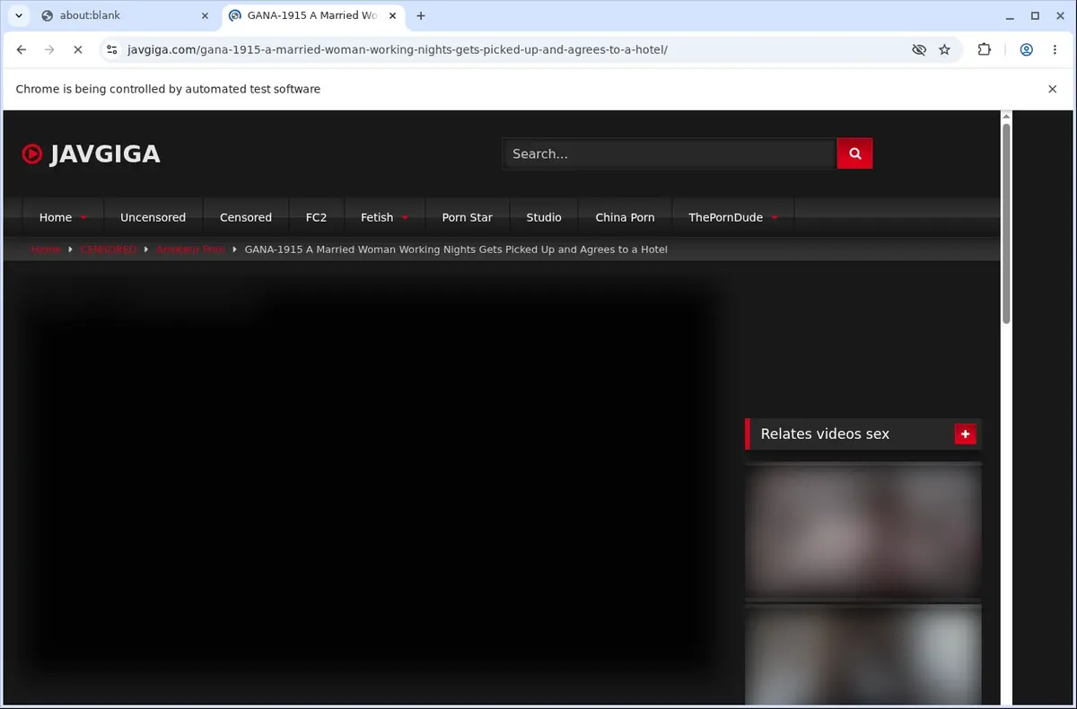 JavGiga Video Downloader page open in the browser