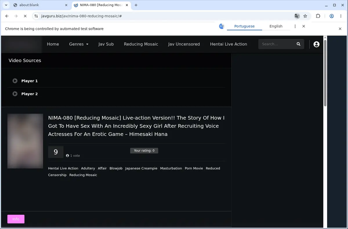 JavGuru Video Downloader page open in the browser