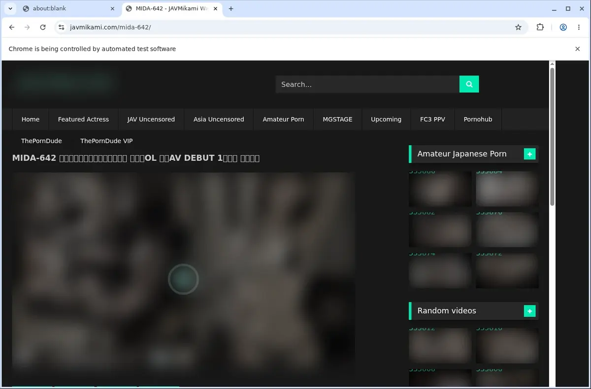 JavMikami Video Downloader page open in the browser