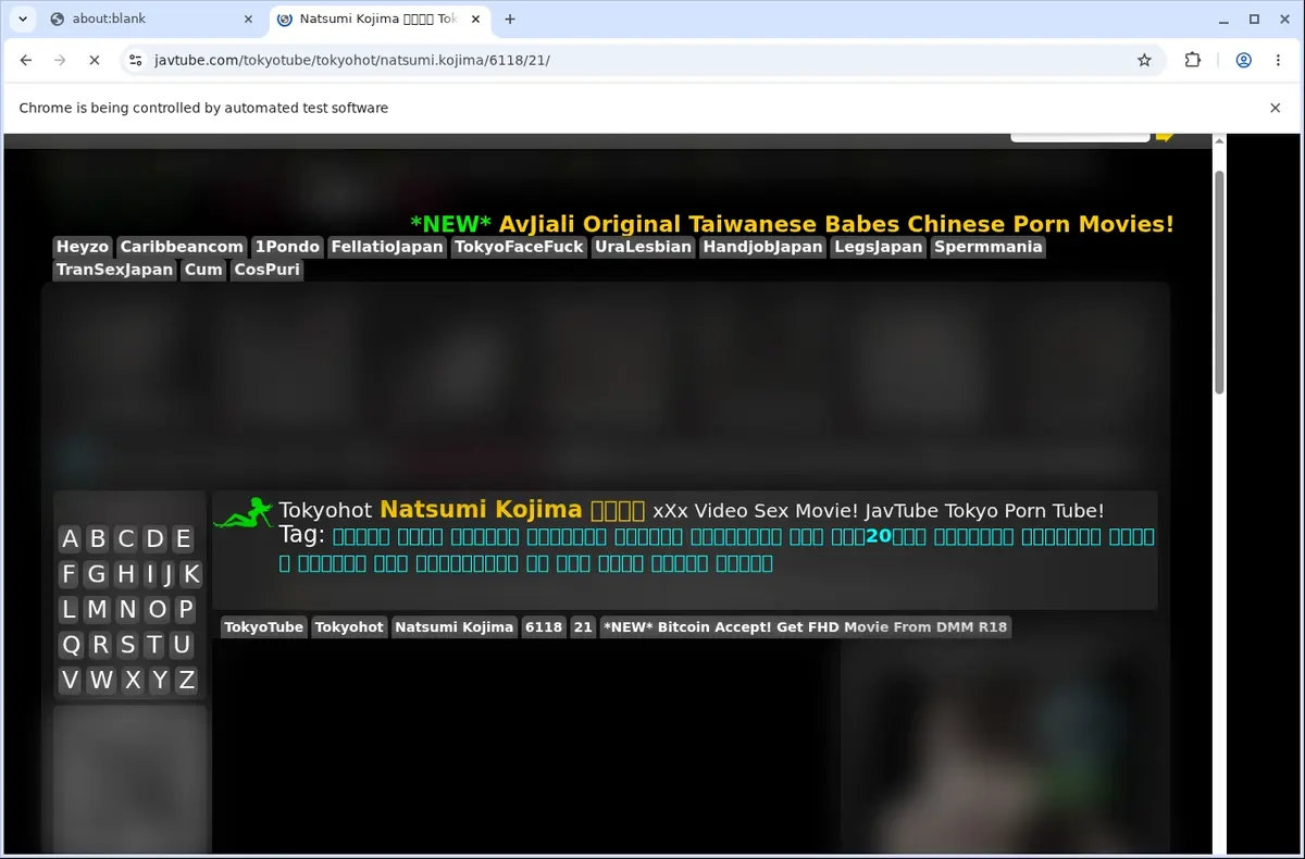 Javtube Video Downloader page open in the browser
