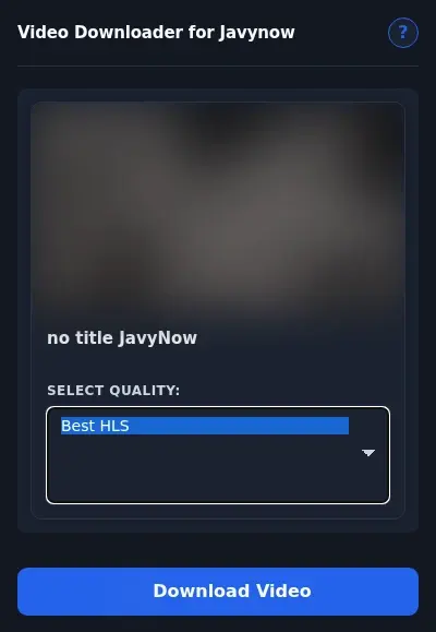 Javynow Video Downloader format dropdown options