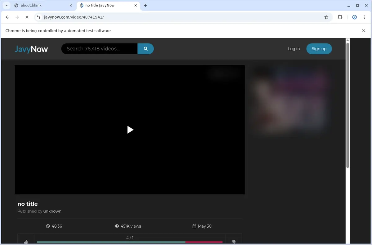 Javynow Video Downloader page open in the browser