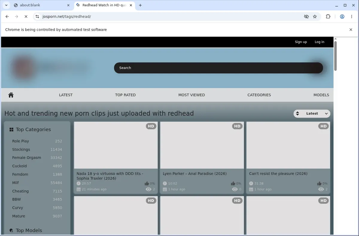 JOSPorn Video Downloader page open in the browser