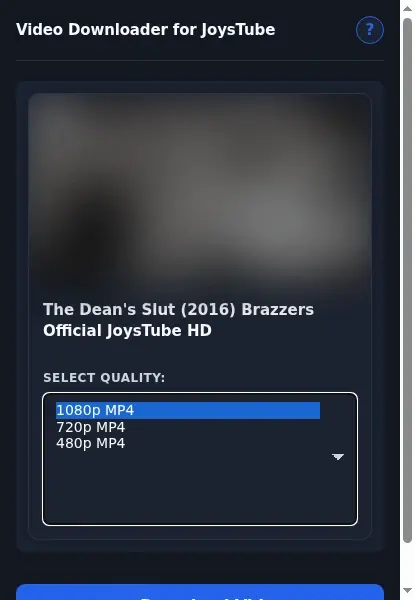 JoysTube Downloader format dropdown options