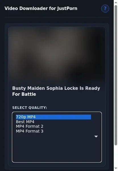 JustPorn Downloader format dropdown options
