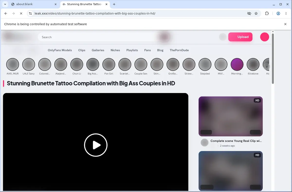 Leak.xxx Downloader page open in the browser