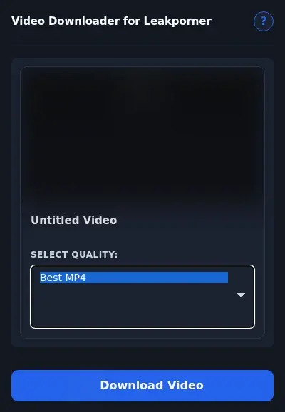 Leakporner Video Downloader format dropdown options