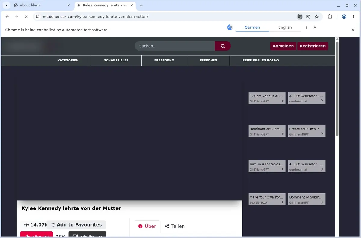 MadchenSex Video Downloader page open in the browser