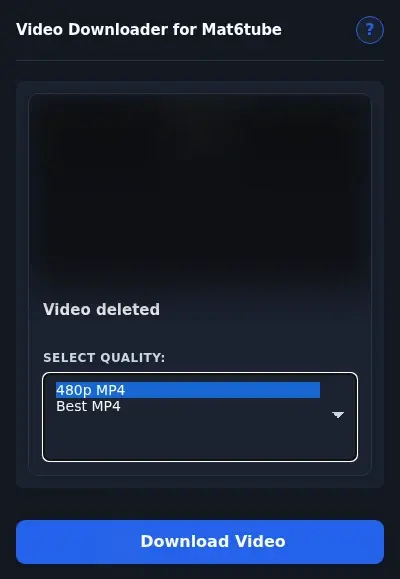 Mat6tube Video Downloader format dropdown options