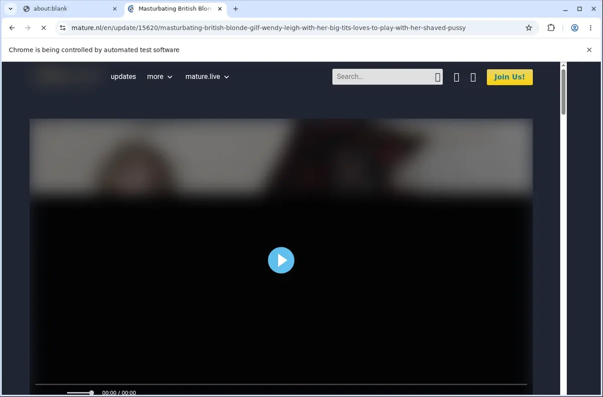 Mature Video Downloader page open in the browser