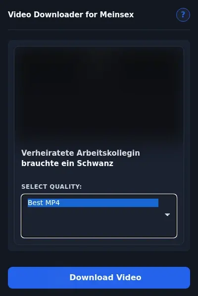 Meinsex Video Downloader format dropdown options