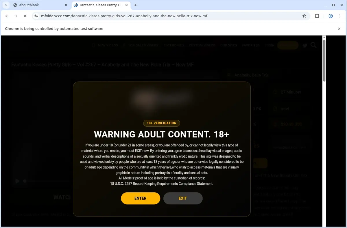 MFVideoXXX Video Downloader page open in the browser