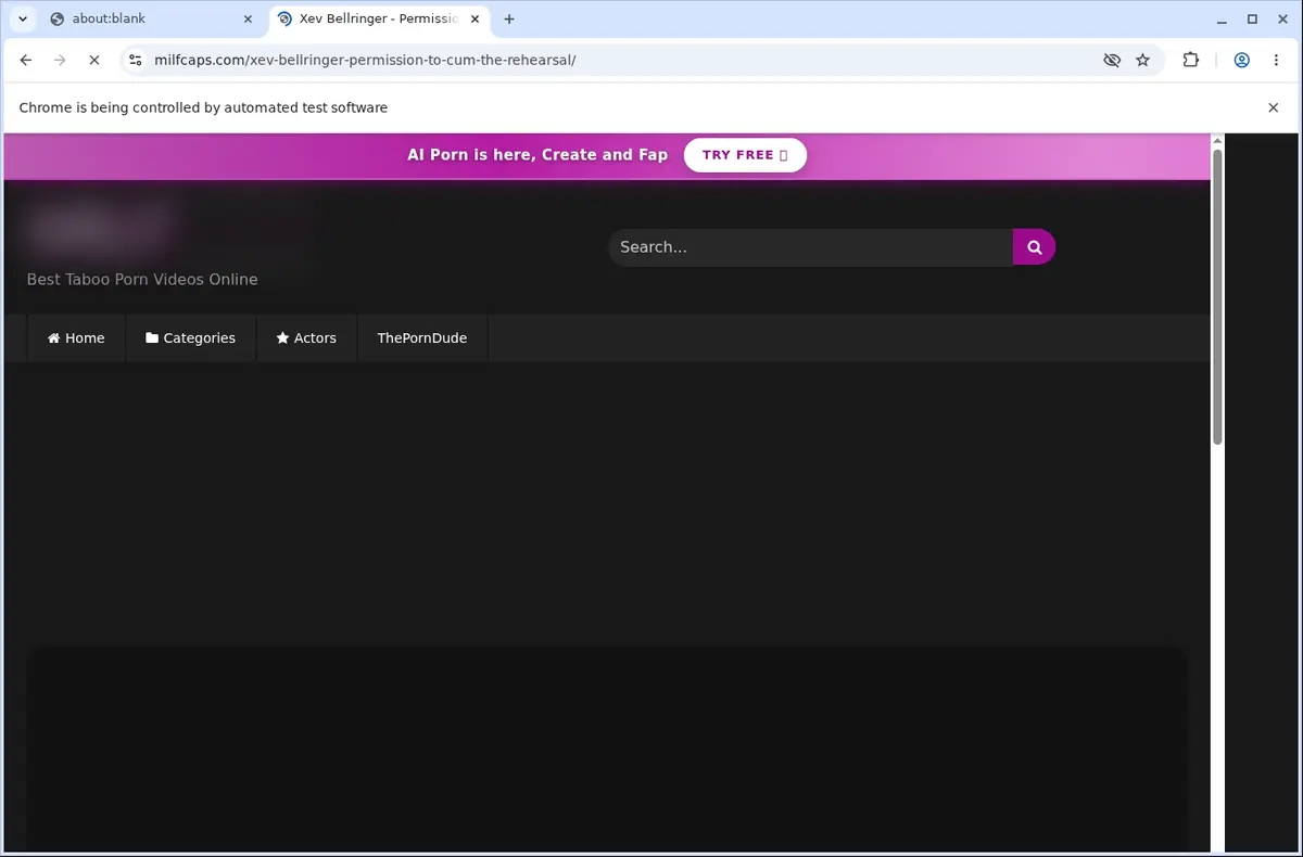 Milfcaps Downloader page open in the browser