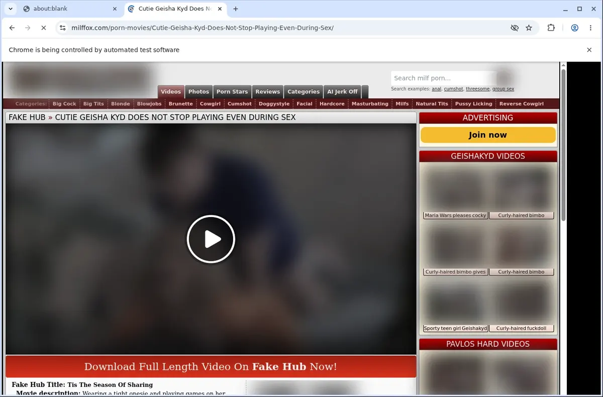 Milffox Video Downloader page open in the browser