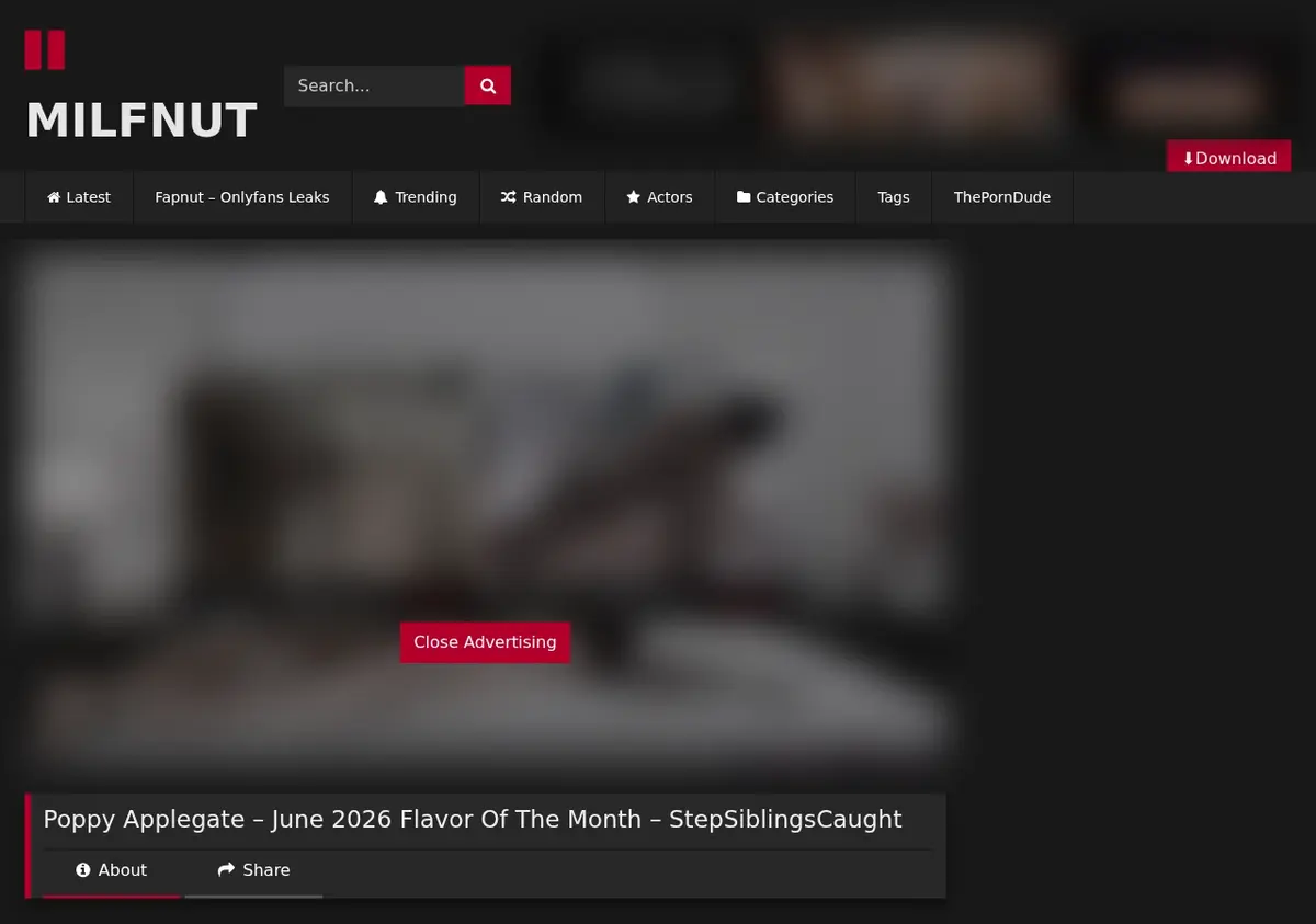 Milfnut Video Downloader showing detected media ready to download