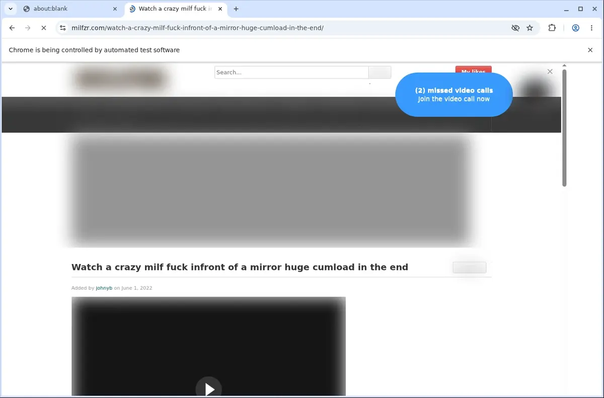 Milfzr Video Downloader page open in the browser
