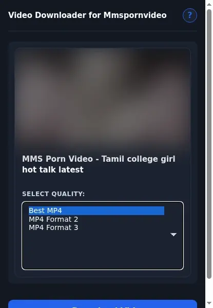 MMSPornVideo Downloader format dropdown options