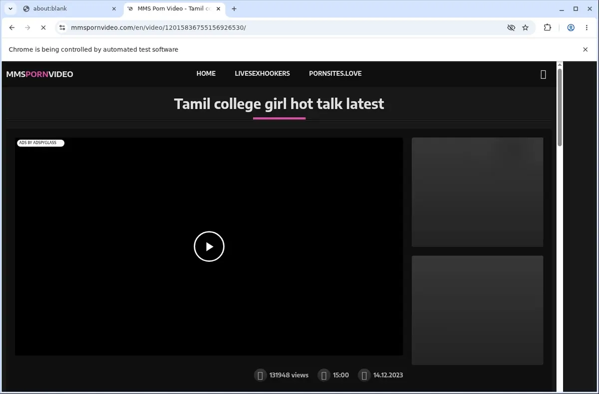 MMSPornVideo Downloader page open in the browser