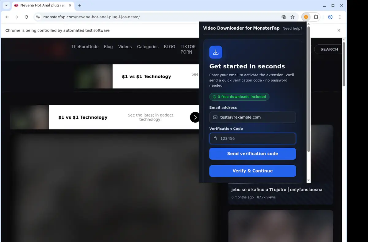 MonsterFap Downloader format selection and save step