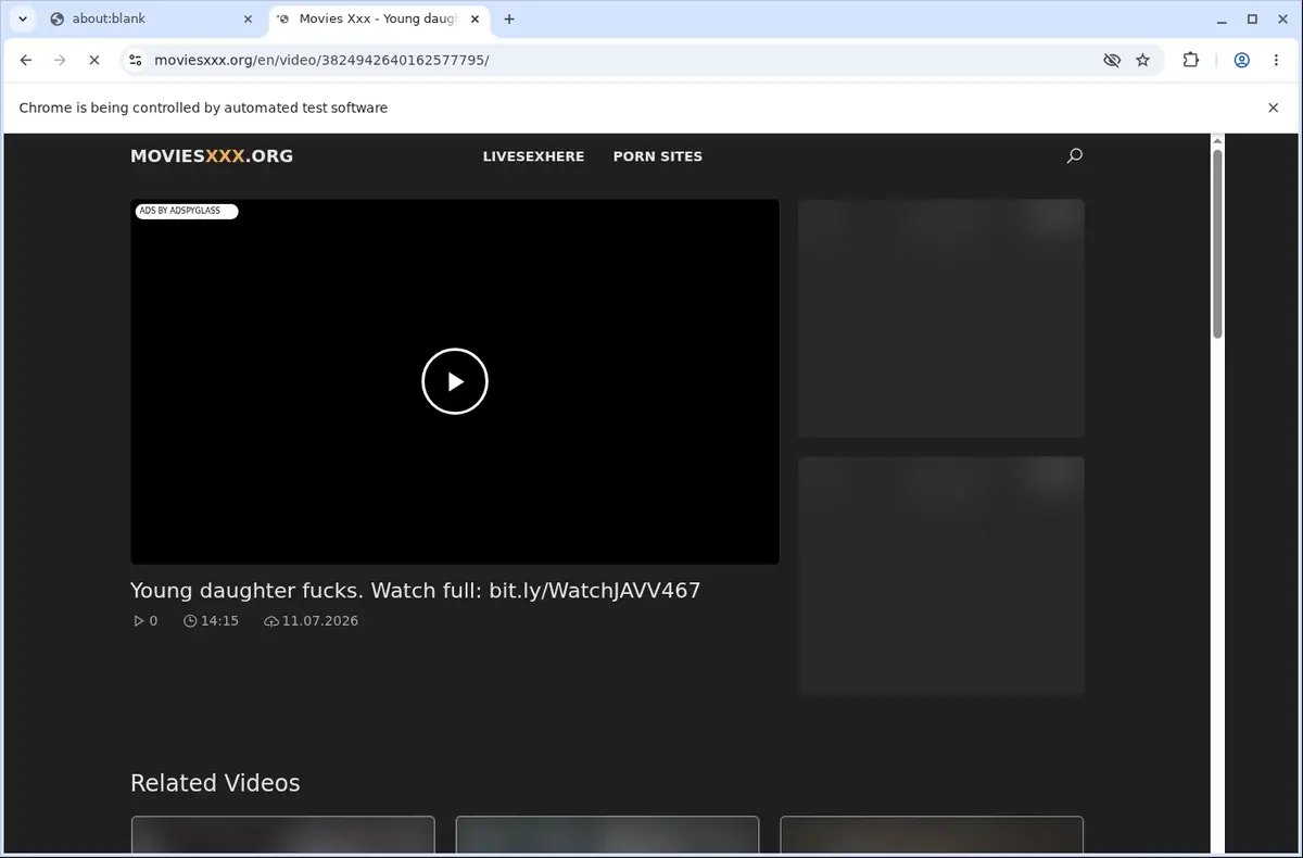 MoviesXXX Downloader page open in the browser