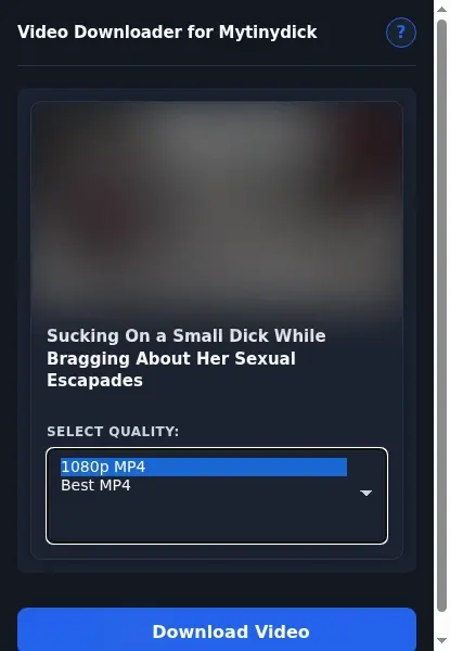 MyTinyDick Video Downloader format dropdown options