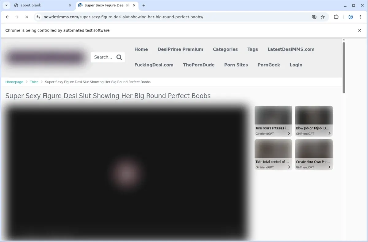 NewDesiMMS Video Downloader page open in the browser