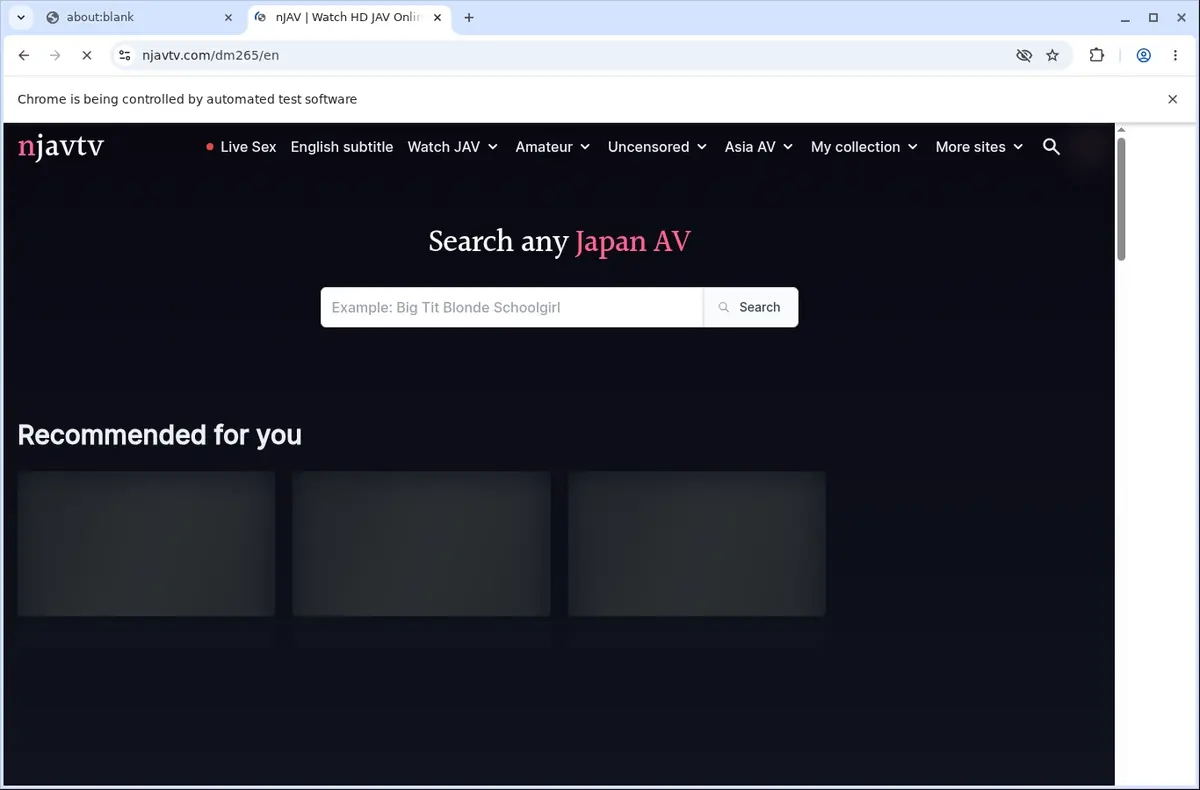 Njavtv Video Downloader page open in the browser