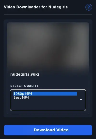 NudeGirls Video Downloader format dropdown options