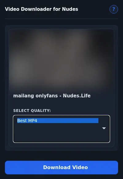 Nudes Downloader format dropdown options