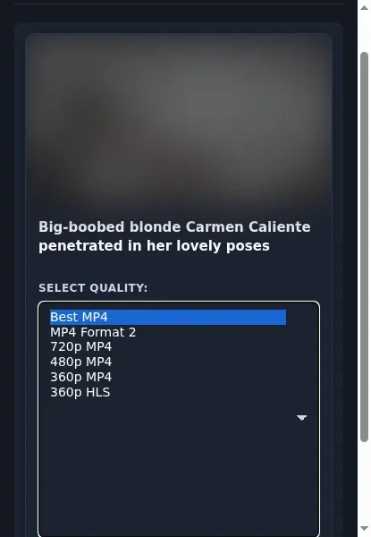 OK.xxx Downloader format dropdown options