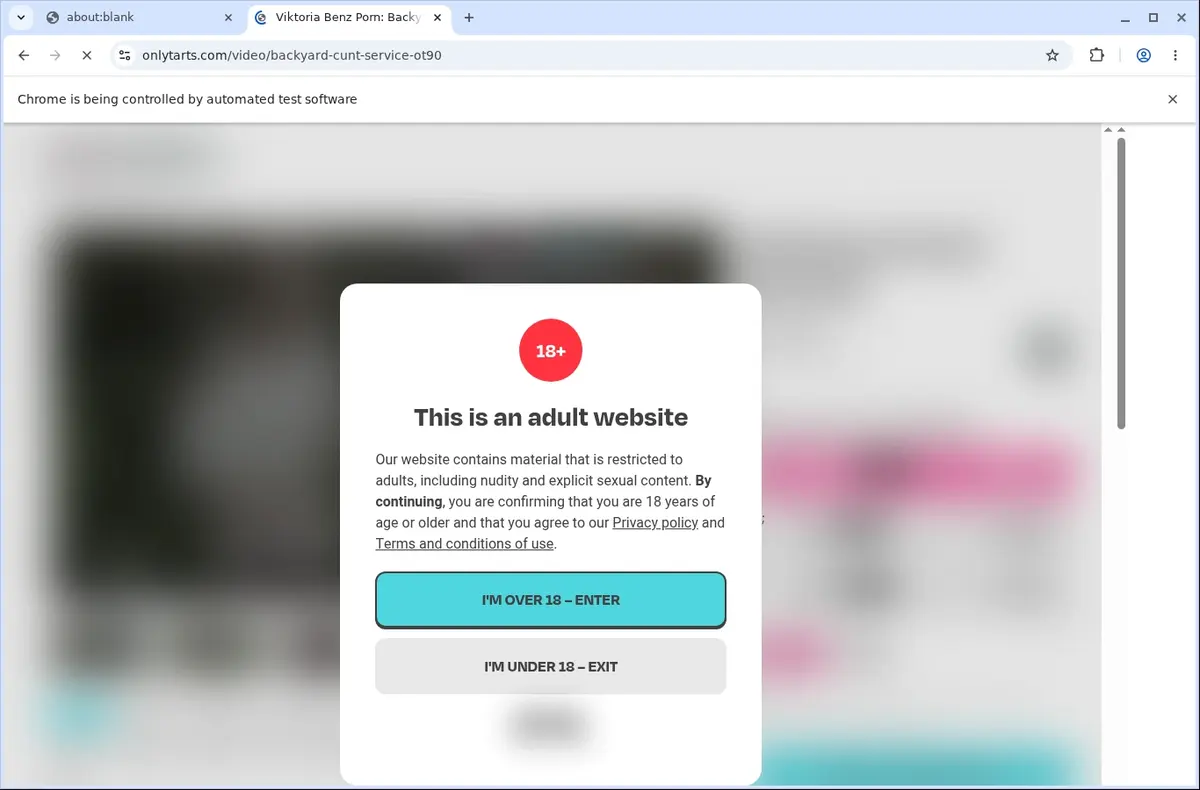 OnlyTarts Video Downloader page open in the browser