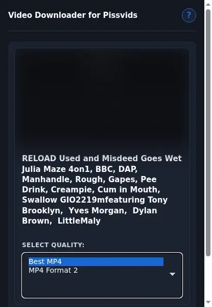 PissVids Video Downloader format dropdown options