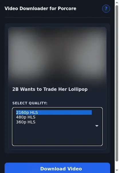 Porcore Video Downloader format dropdown options