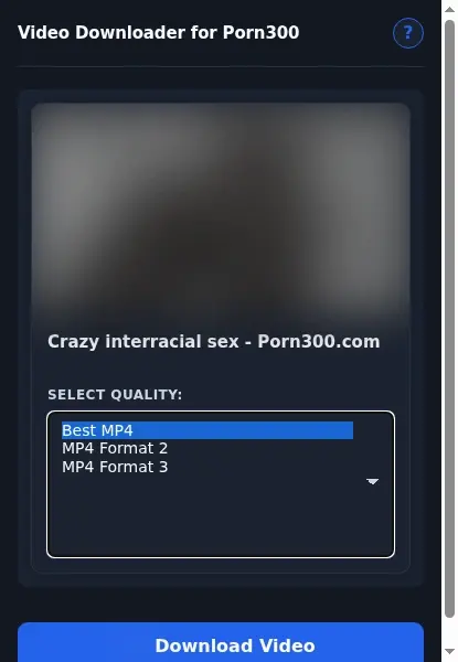 Porn300 Downloader format dropdown options
