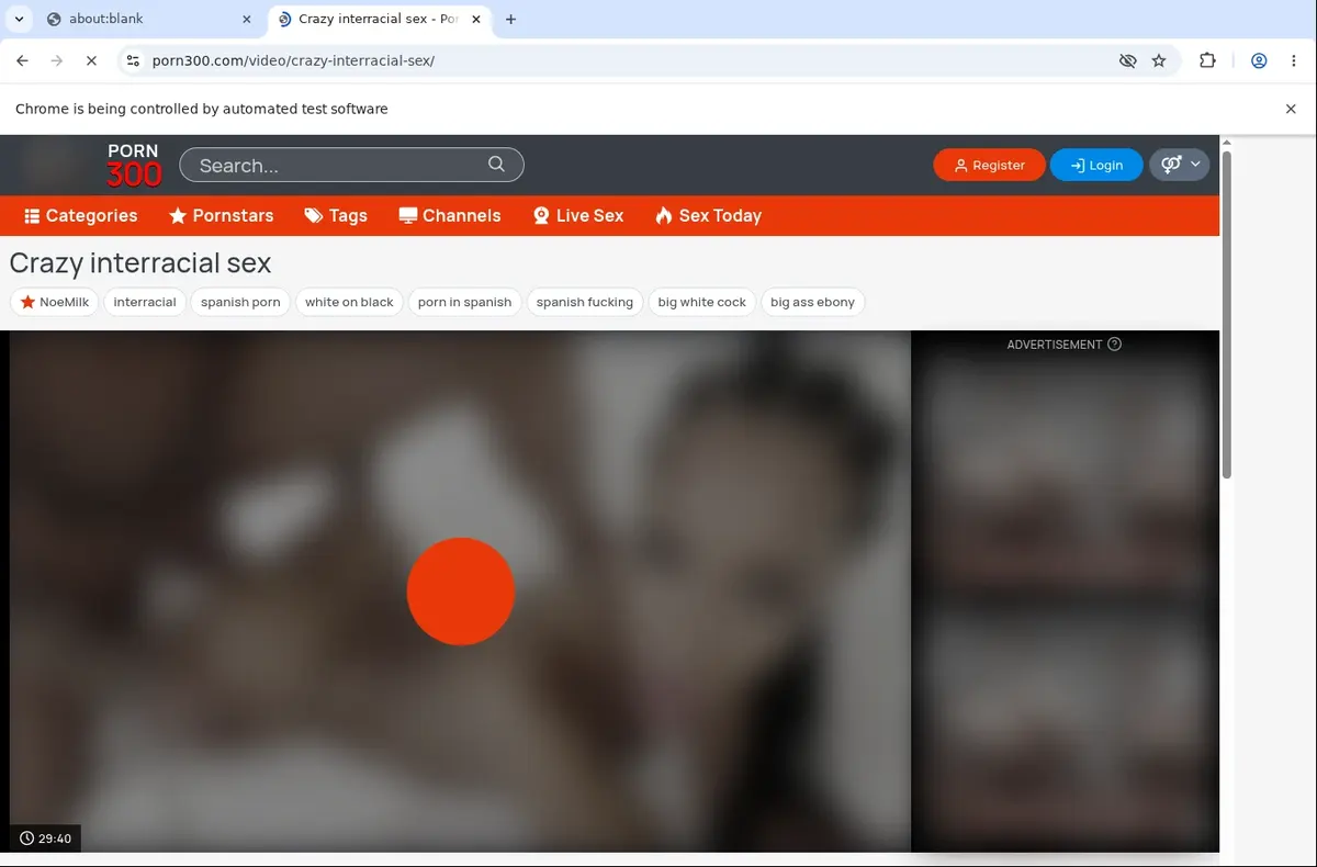 Porn300 Downloader page open in the browser
