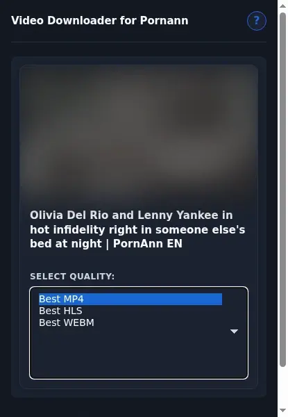 PornAnn Video Downloader format dropdown options
